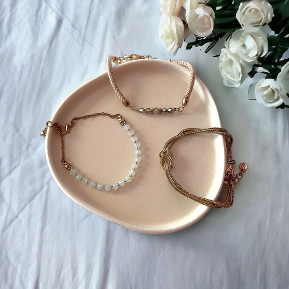 LC Lauren Conrad Jewelry - Lauren Conrad Gold Dainty Adjustable Bracelet Set of 3